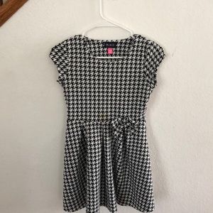 Black and white dress with bow in front